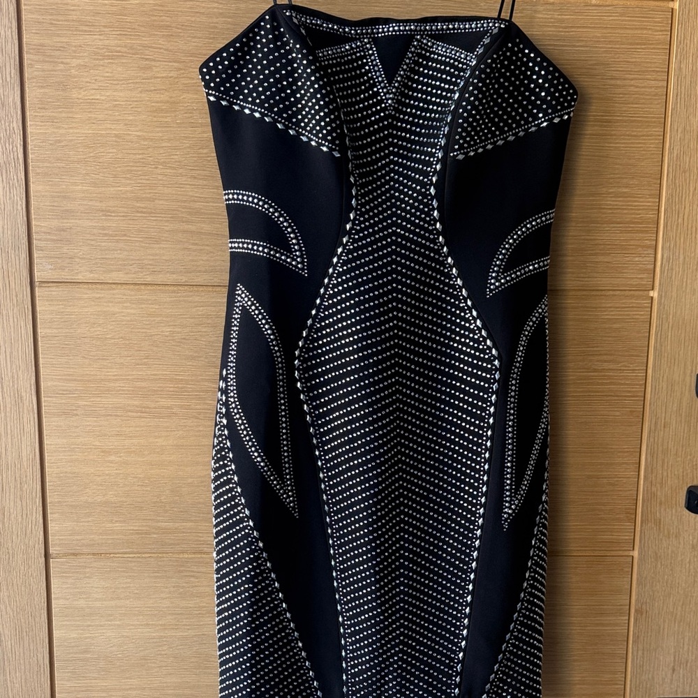Amanda Uprichard Black and White Strapless Dress
